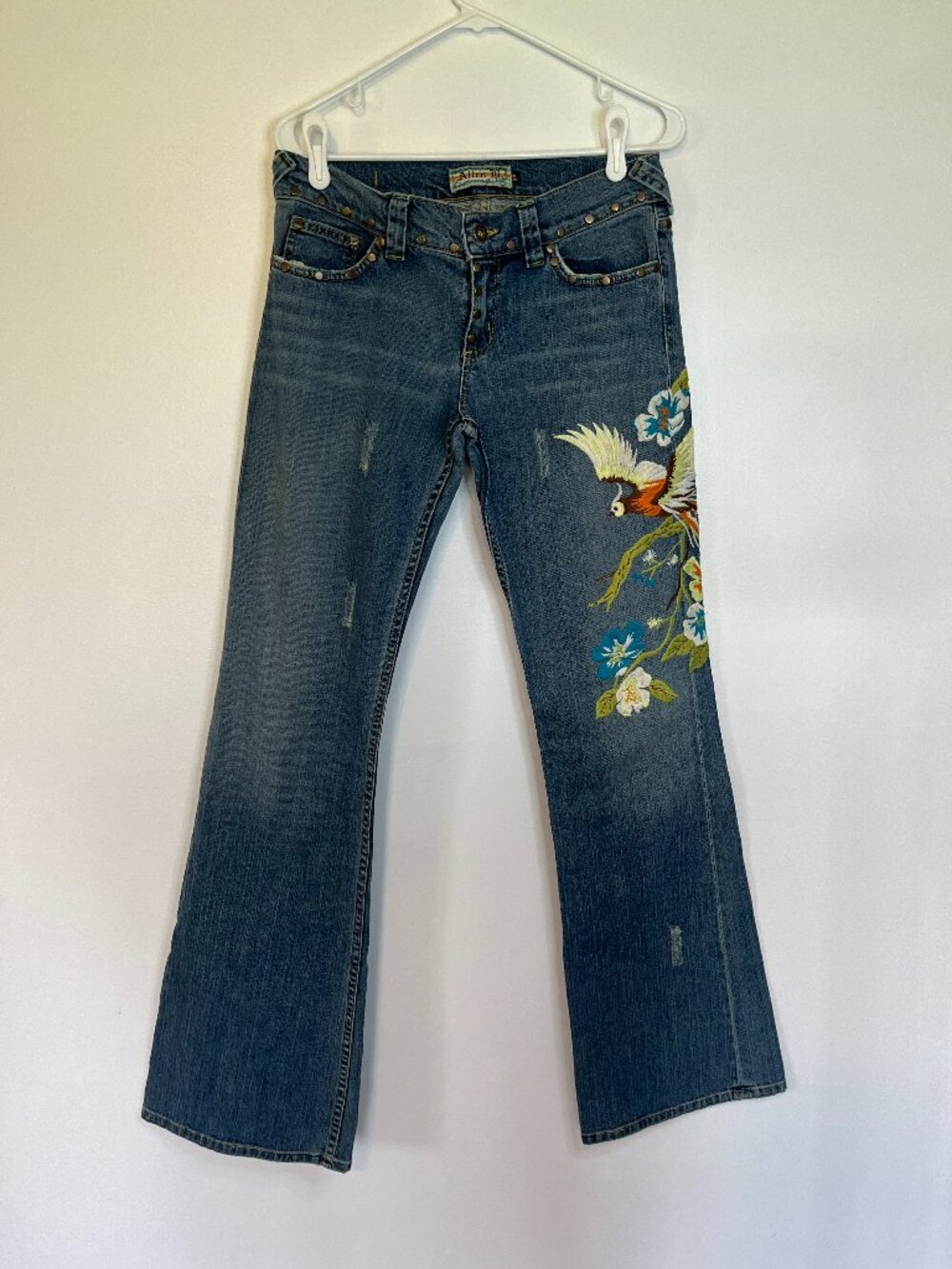 Allen B By Allen Schwartz Embroidered Stud Pocket Bootcut Jeans